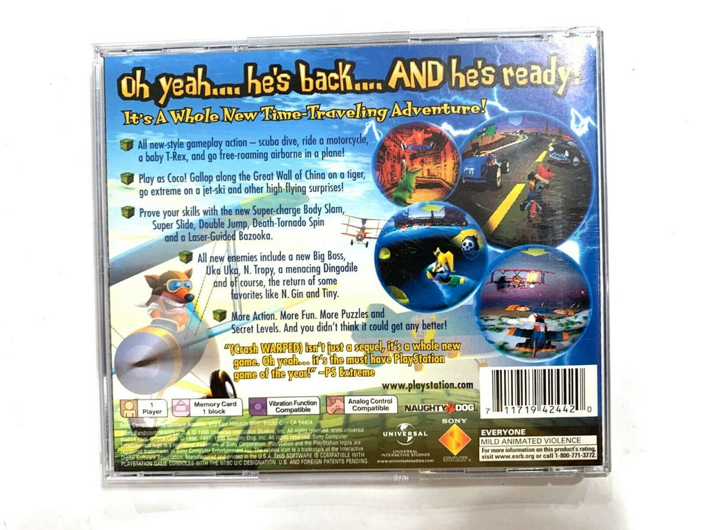 Crash Bandicoot 3 Warped PS1 Playstation 1 Game Complete