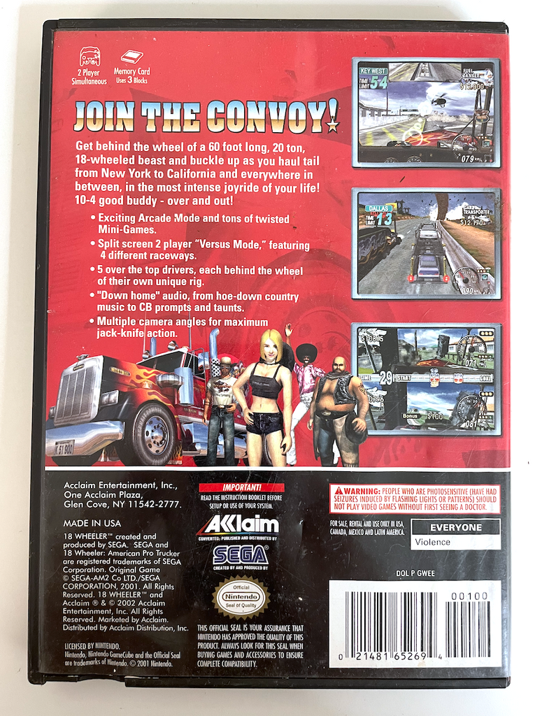 Eighteen Wheeler American Pro Trucker Nintendo Gamecube Game