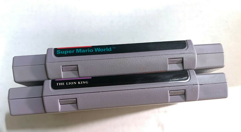 Super Mario World & Disney's The Lion King SNES Super Nintendo Original Game Lot