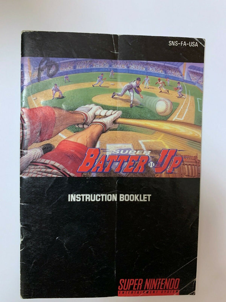 Super Batter Up Super Nintendo SNES Instruction Booklet Book Manual Only