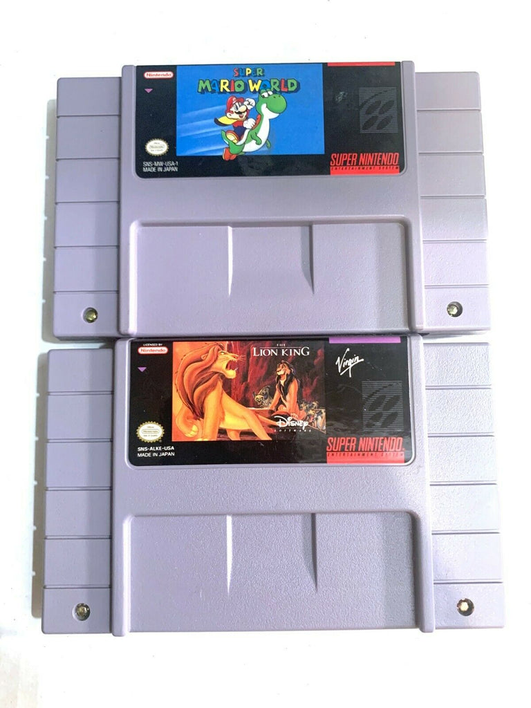 Super Mario World & Disney's The Lion King SNES Super Nintendo Original Game Lot