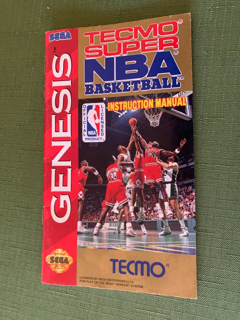 Tecmo Super NBA Basketball Sega Genesis Original Instruction Manual Only