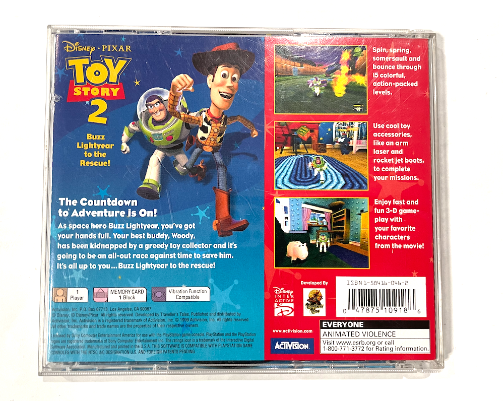Toy Story 2: Buzz Lightyear to the Rescue SONY PLAYSTATION 1 PS1 Game COMPLETE
