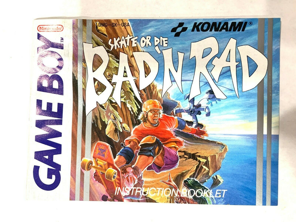 Bad N Rad Skate or Die Nintendo Gameboy Instruction Manual Booklet Book ONLY