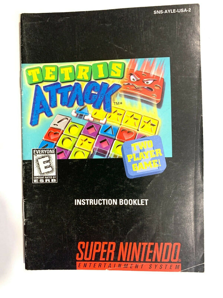 Tetris Attack (SNES Super Nintendo) Instruction Manual Only... NO GAME