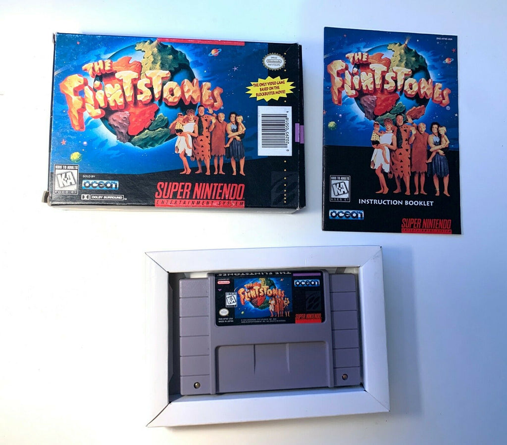 FLINTSTONES THE MOVIE COMPLETE 1993 Authentic Super Nintendo SNES CIB Tested!