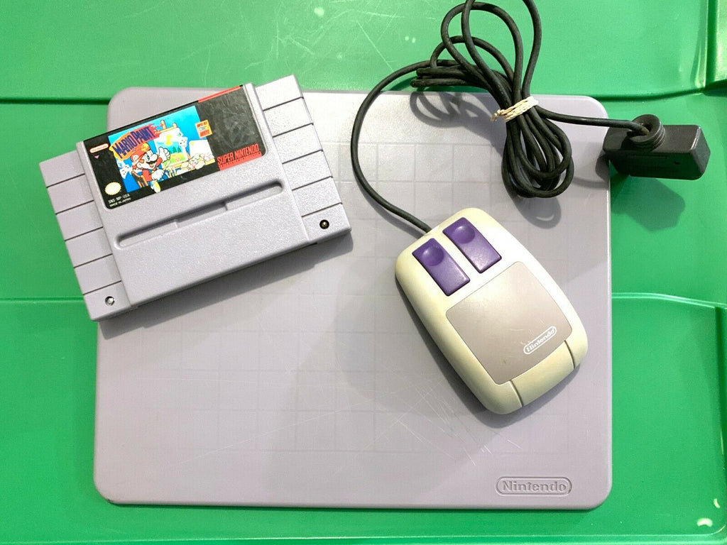 Mario Paint Super Nintendo SNES Mouse Controller, Pad & Game Set