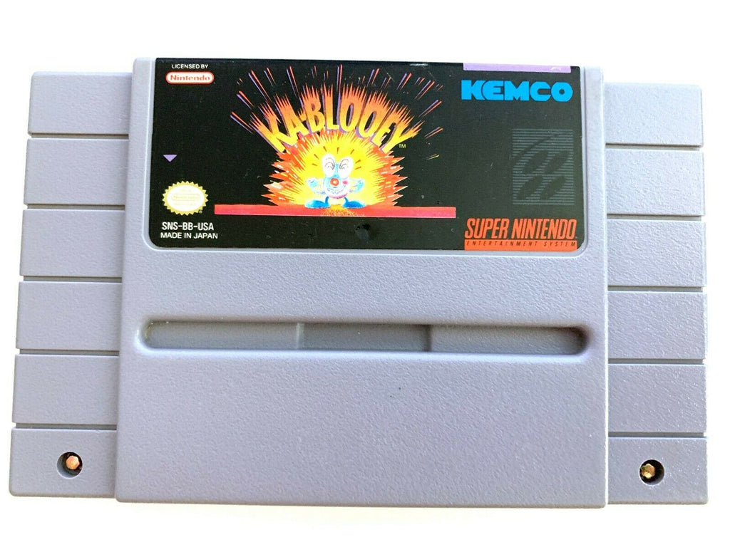 Kablooey SUPER NINTENDO SNES Game - Tested - Working - Authentic!