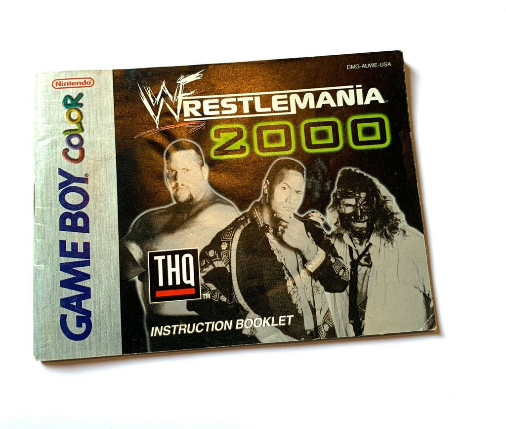 Wrestlemania 2000 Game Boy Color Instruction Manual Booklet ONLY Book
