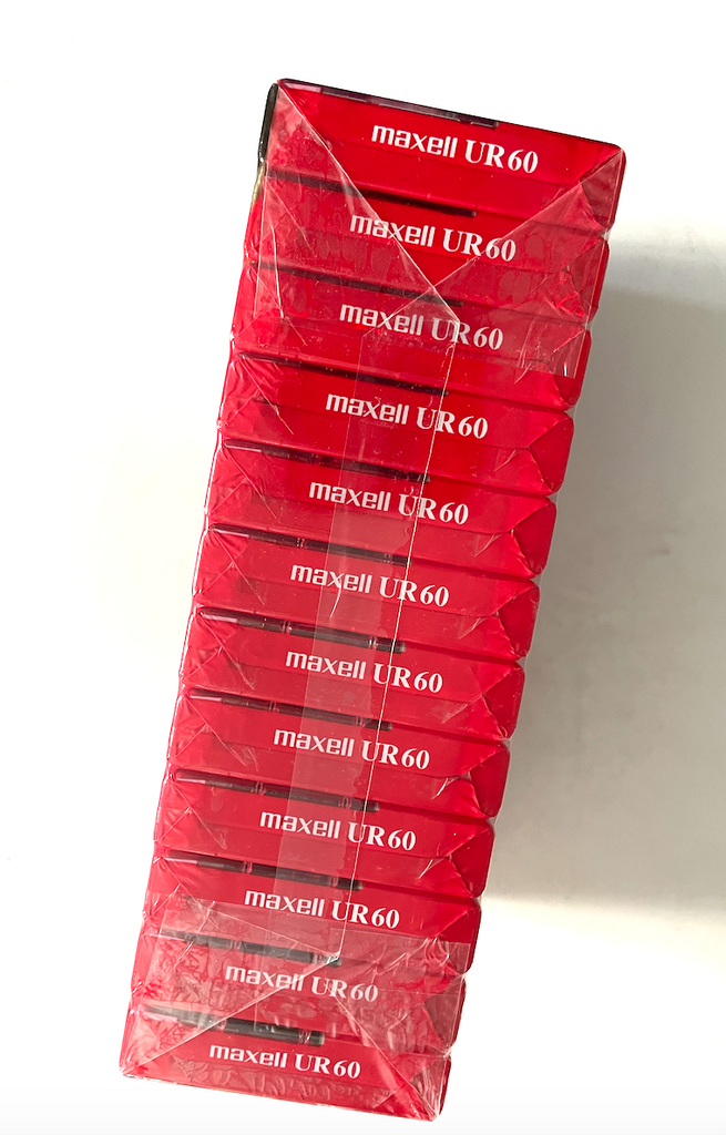 12 New Sealed - Maxell UR-60 Normal Bias Audio Cassette Tapes (60 minutes Each)