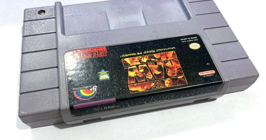 WWF Raw SNES Super Nintendo Game - Tested Working & Authentic!