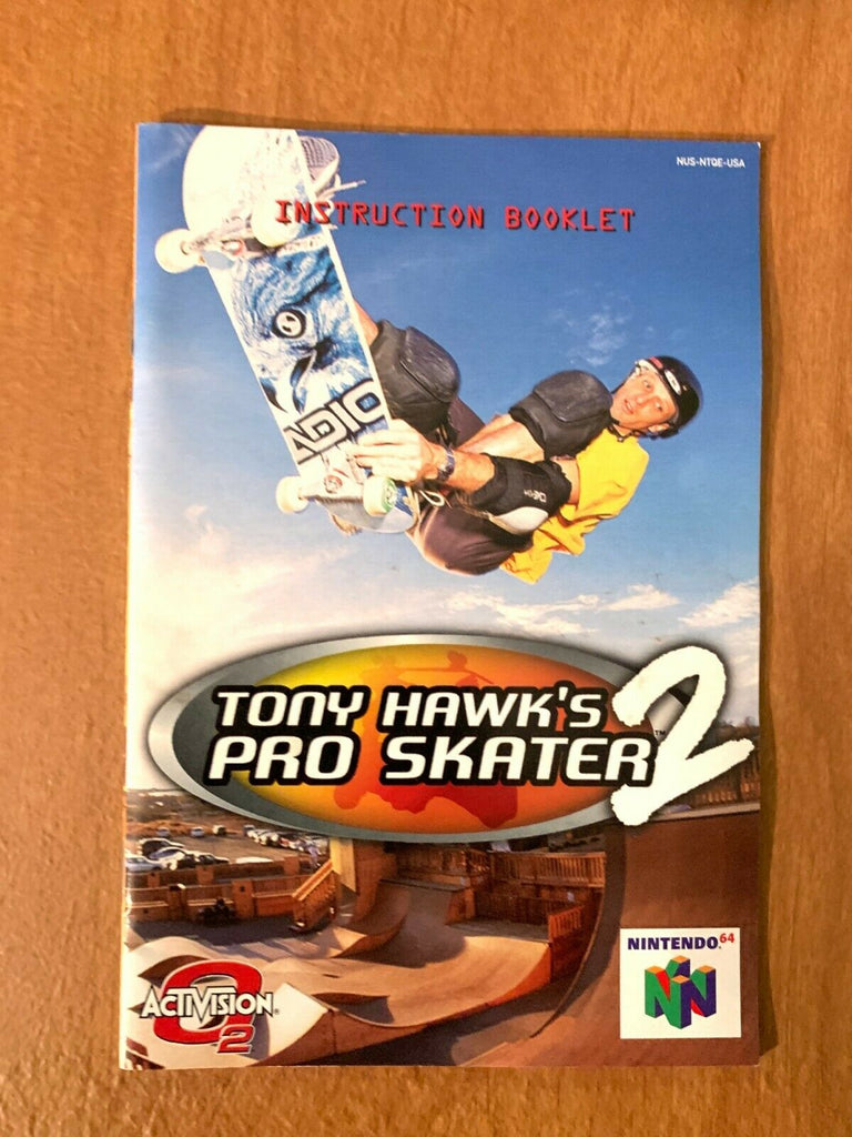 Tony Hawk's Pro Skater 2 Instruction Manual NINTENDO 64 N64 Booklet Original