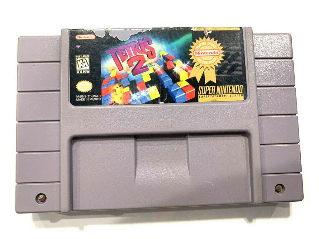 **Tetris 2 SNES Super Nintendo Game - CLEANED TESTED AUTHENTIC!
