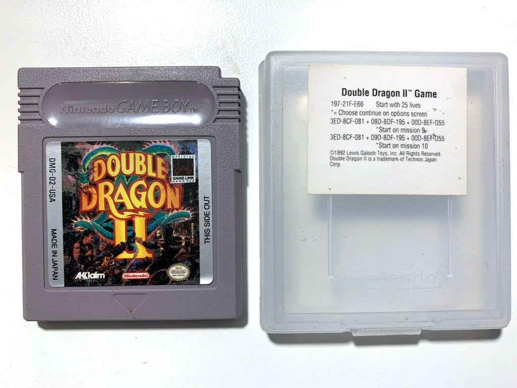 Double Dragon II 2 ORIGINAL NINTENDO GAMEBOY GAME w/ Case & Sticker TESTED! VG!