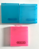 Lot of 3 OEM Original Nintendo NES Clear Pink Blue Plastic Clamshell Hard Cases