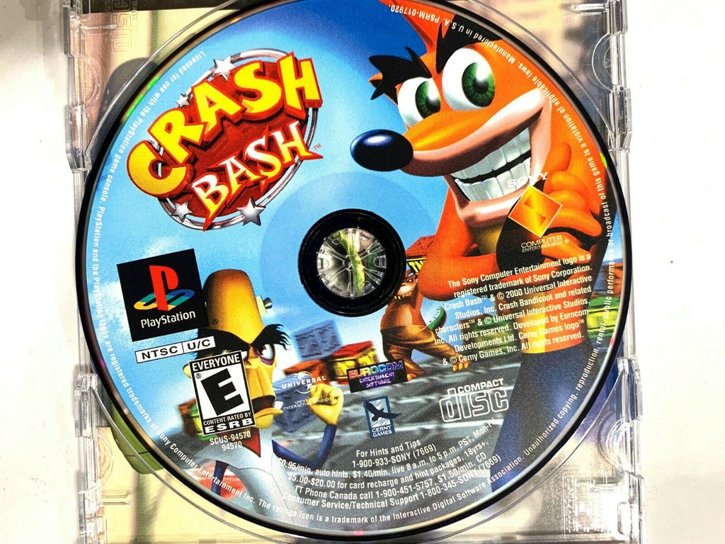 CIB Crash Bash (Sony PlayStation 1 PS1, 2000) Complete Black Label *TESTED*