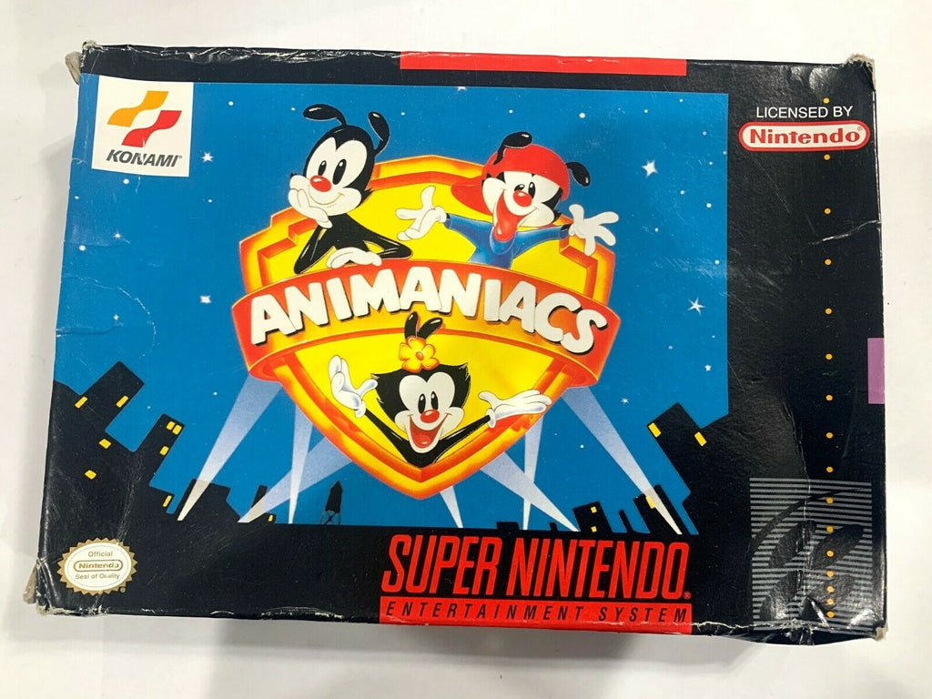 Animaniacs Complete in Box SNES SUPER NINTENDO CIB Game Tested + Working!