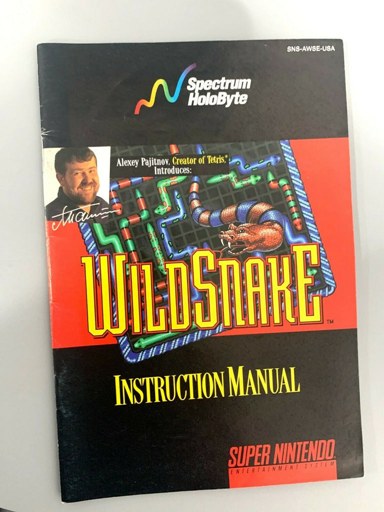 WildSnake Wild Snake Super Nintendo SNES Instruction Booklet Manual ONLY