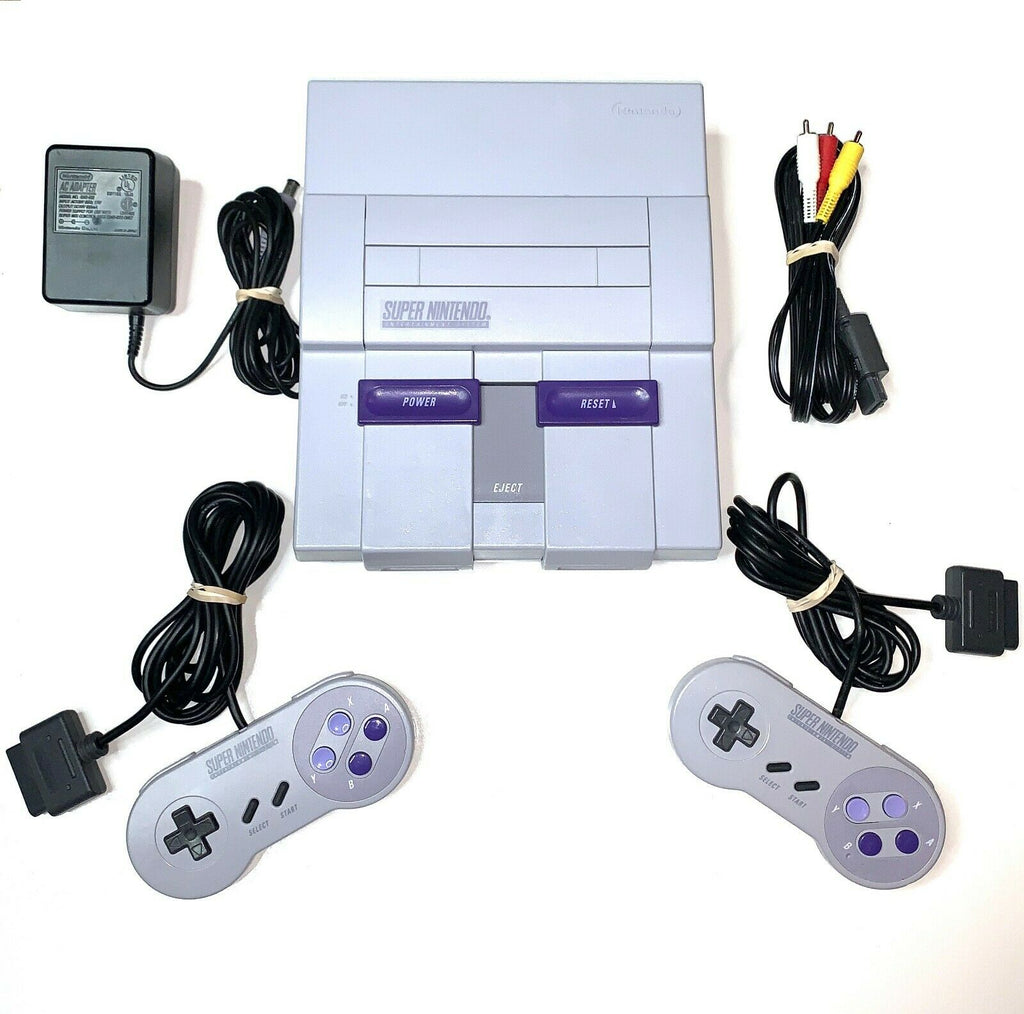 Super Nintendo SNES System Console With 2 OEM Controllers Authentic & Clean!!