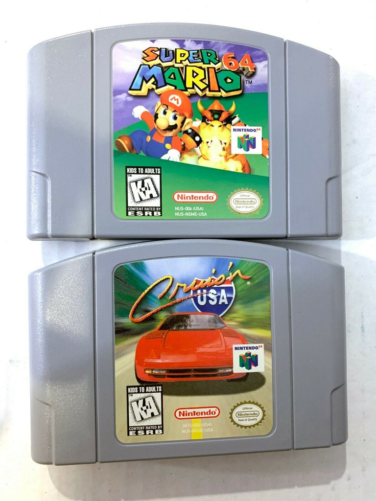Nintendo 64 Game Lot AUTHENTIC Super Mario 64 & Cruis'n USA Tested WORKING!