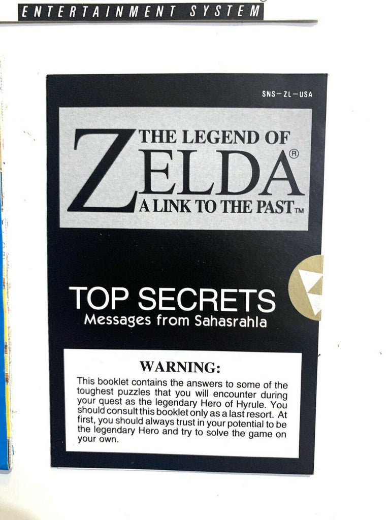 Legend of Zelda Link to Past Super Nintendo SNES Manual, Map & Top Secrets - EX!