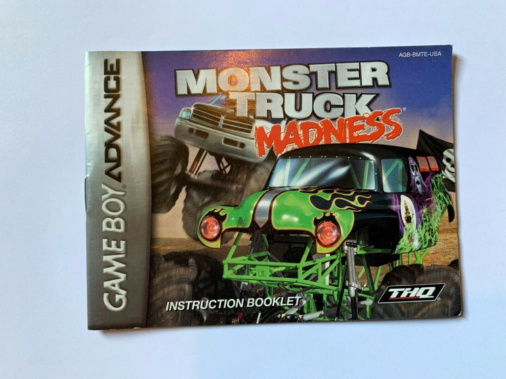 Monster Truck Madness Game Boy Advance Instruction Manual Booklet Book ONLY