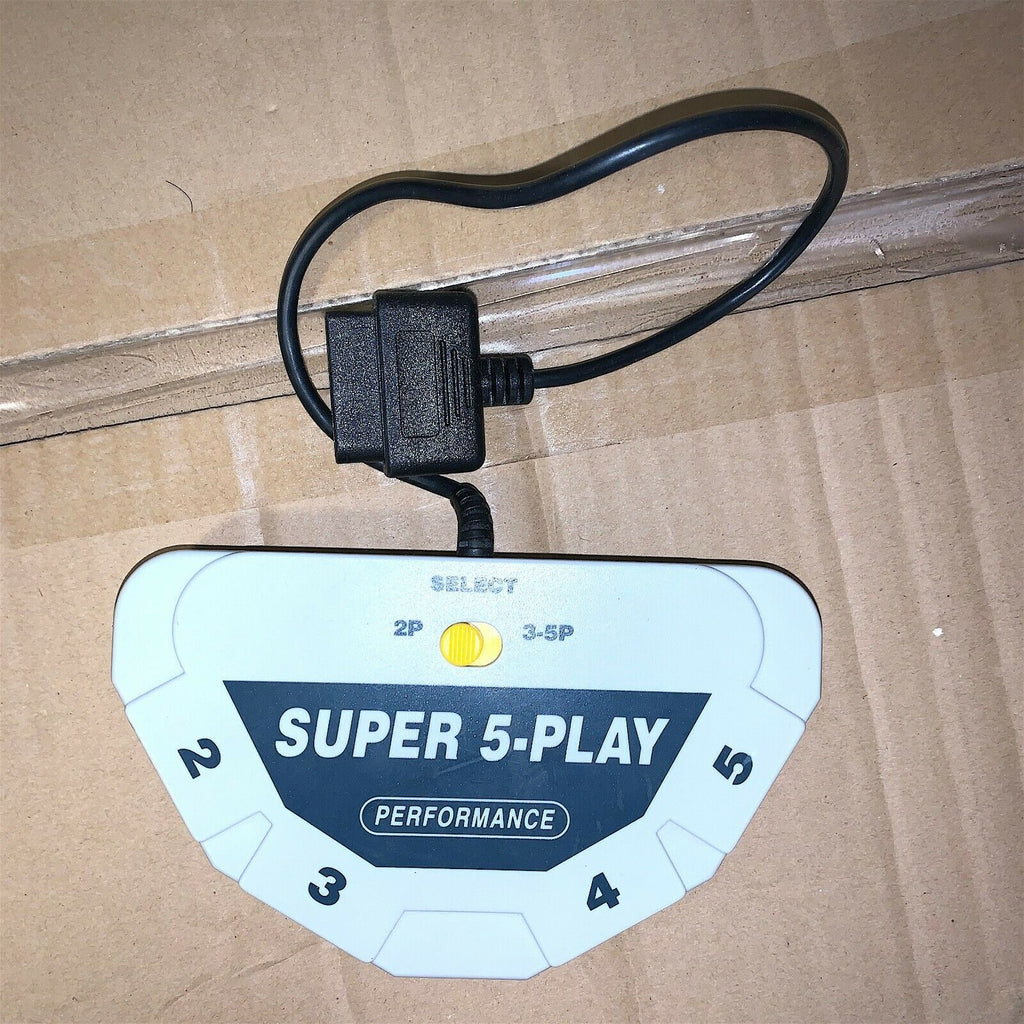 SUPER 5-PLAY - SUPER NINTENDO SNES Controller Adapter Multi Tap