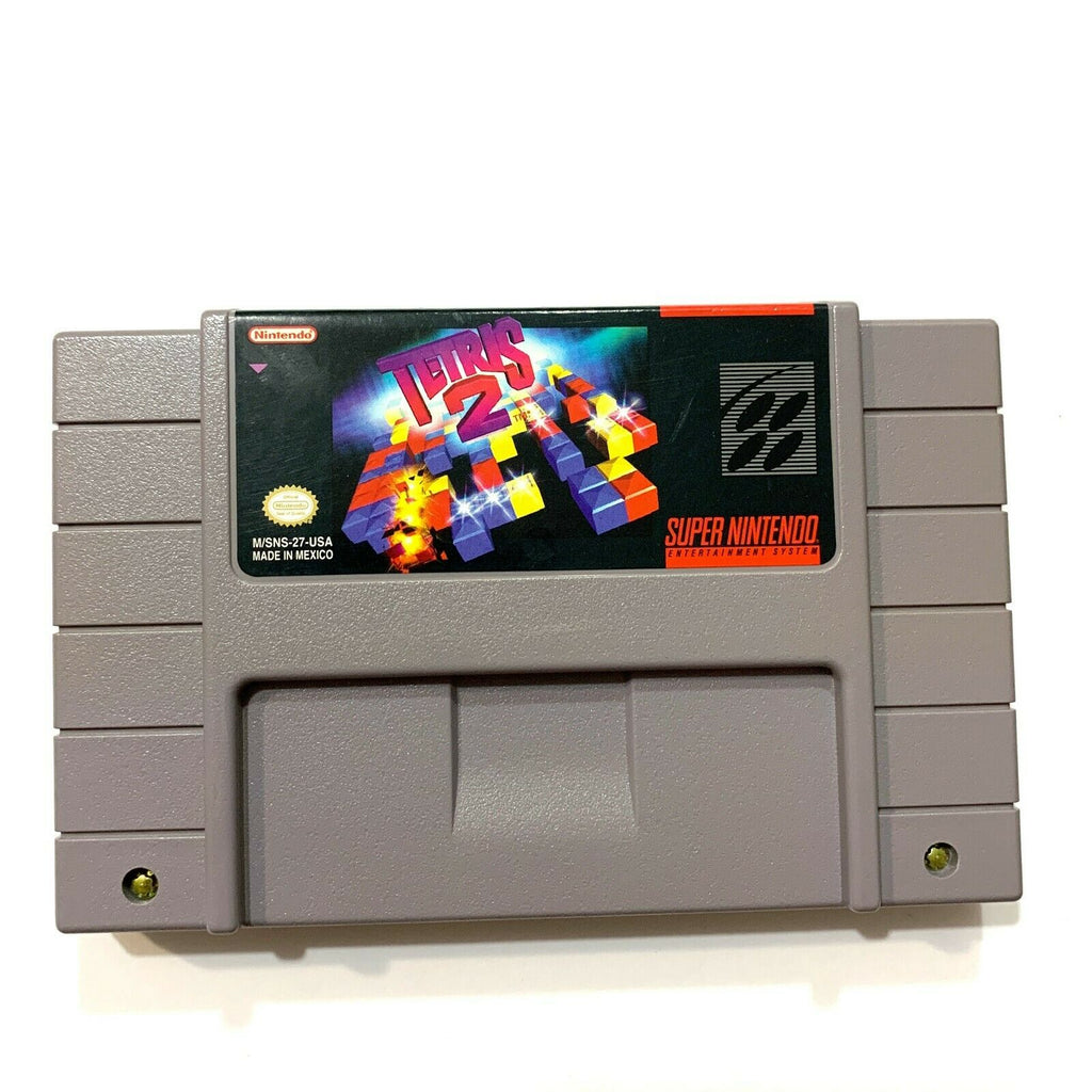 Tetris 2 SNES Super Nintendo Game - CLEANED TESTED AUTHENTIC!