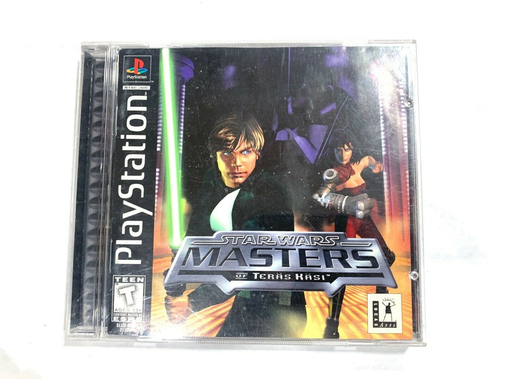 Star Wars Masters of Teras Kasi PS1 Playstation 1 Black Label COMPLETE CIB !