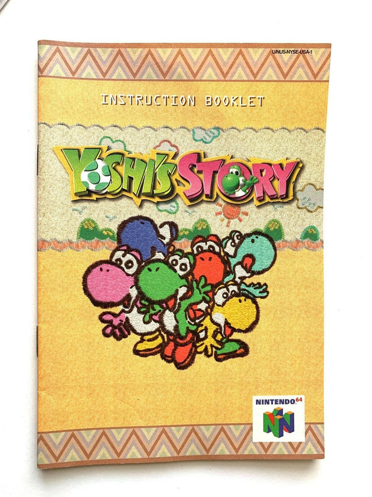 AUTHENTIC! Yoshi's Story NINTENDO 64 N64 Game +Instruction Manual +Control Sheet