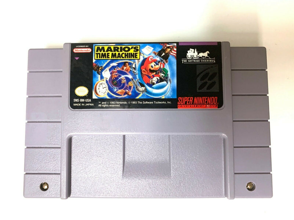 Mario's Time Machine SUPER NINTENDO SNES Game Tested + Working & Authentic!