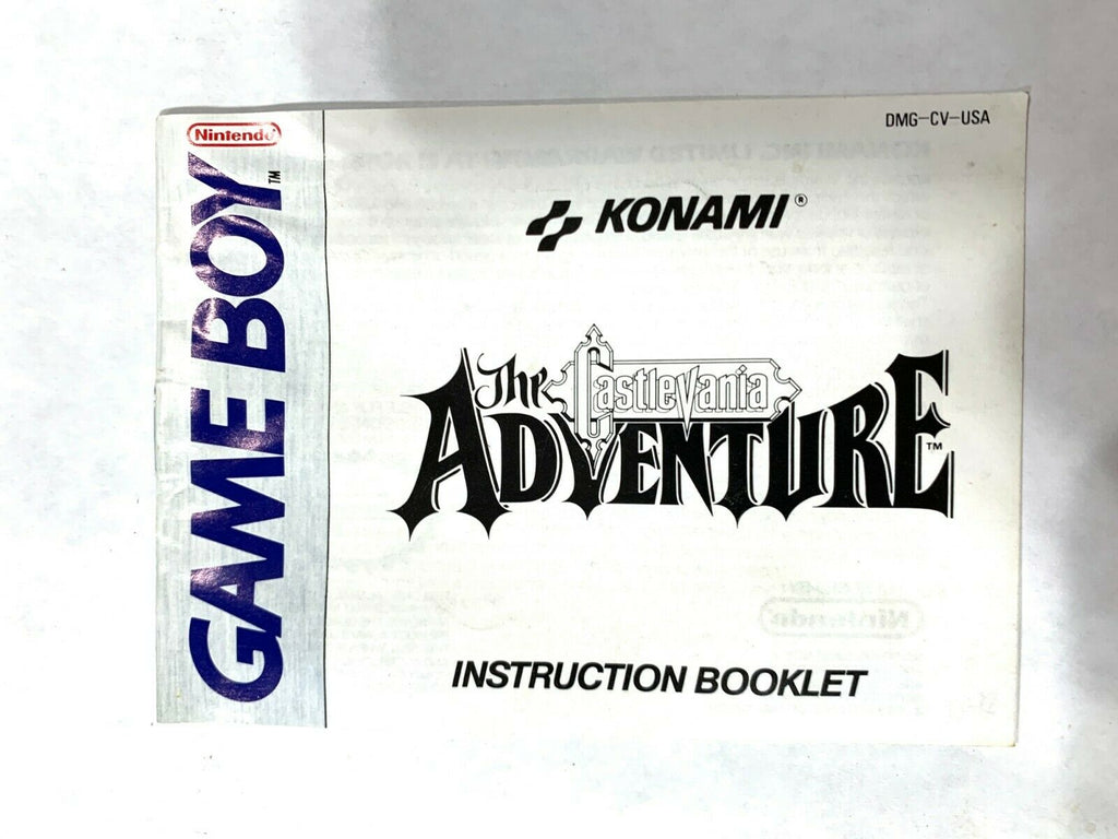 The Castlevania Adventure Nintendo Game Boy Instruction Manual Booklet Book ONLY