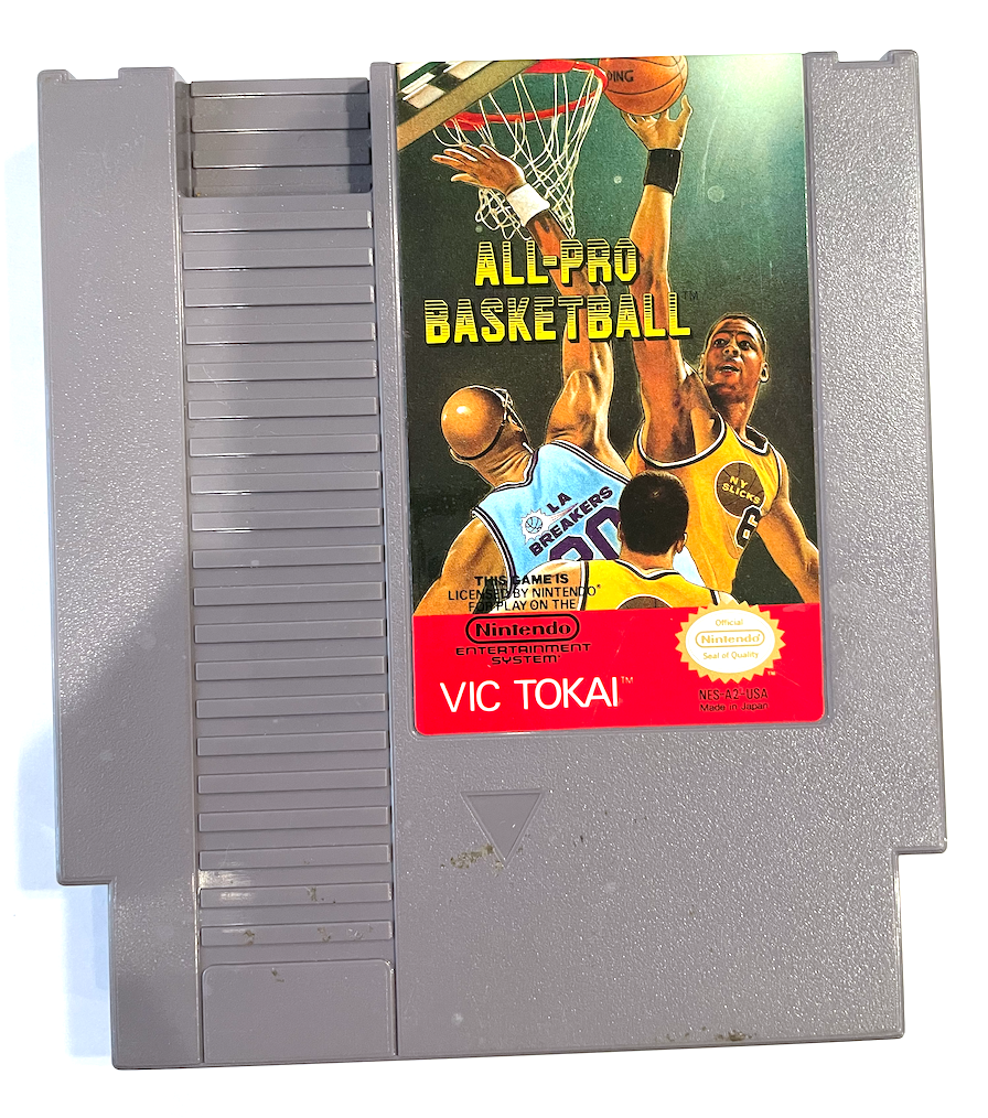 All-Pro Basketball NBA ORIGINAL NINTENDO NES Game Tested + Working & Authentic!
