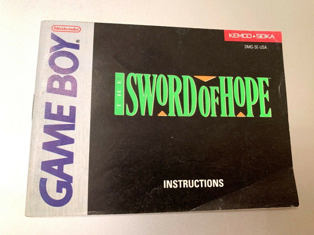 The Sword of Hope Original Nintendo Game Boy Instruction Manual Booklet Book
