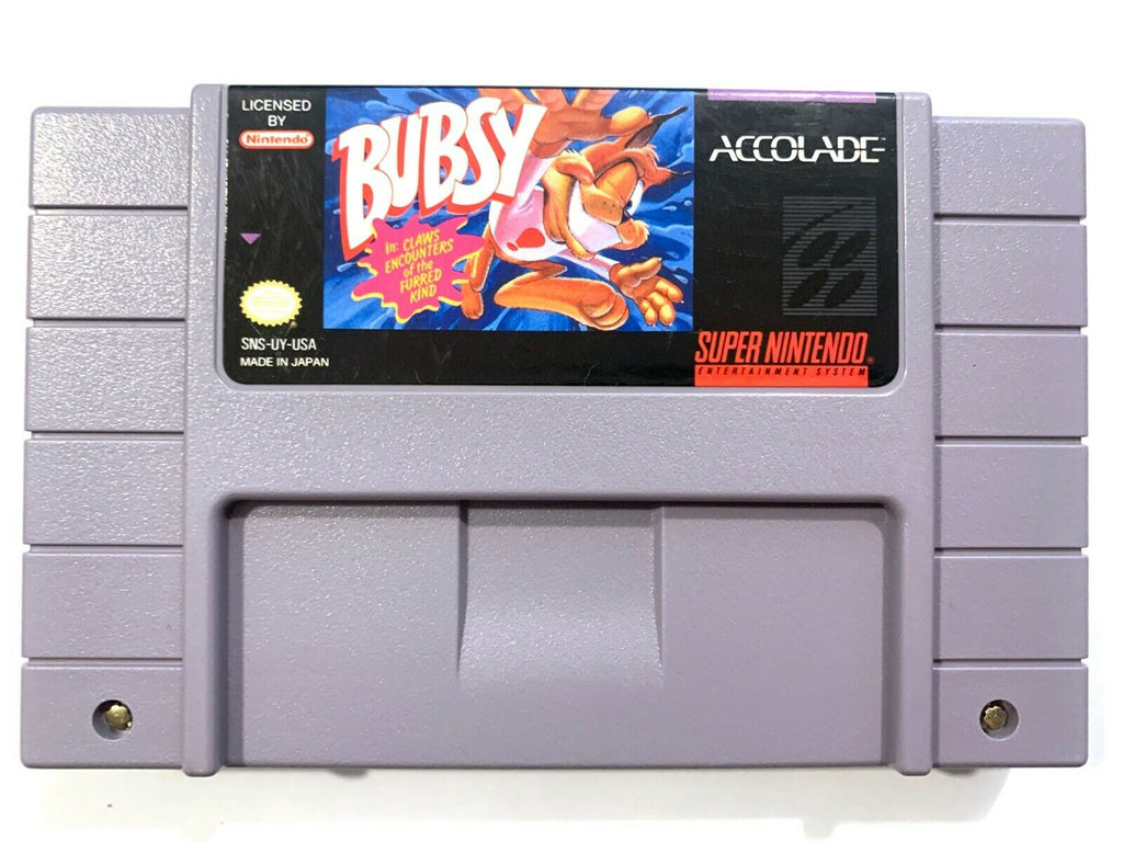 Bubsy In Claws Encounters - SNES Super Nintendo Game Tested - Working Authentic!