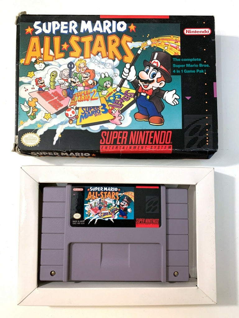 Super Mario All-Stars SNES NINTENDO GAME w/ Original Box & Insert - NO MANUAL