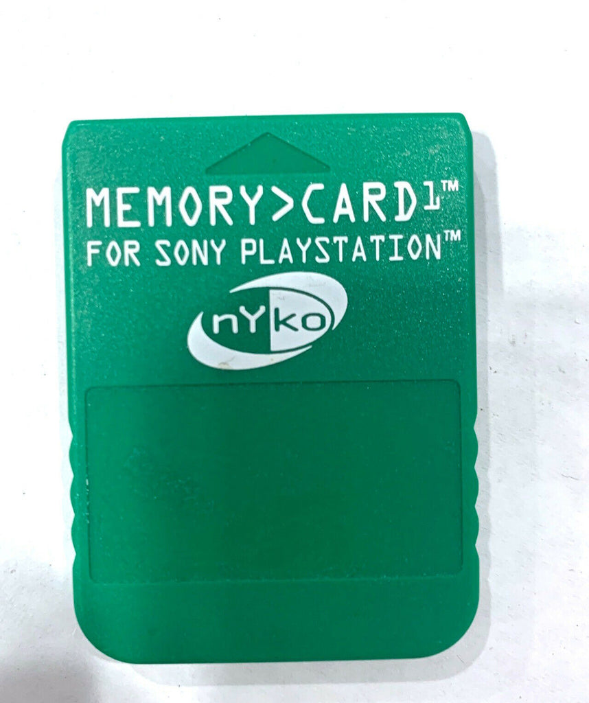 NYKO PS1 MEMORY CARD 80010-H08-8911 Green, Playstation 1 Tested WORKING!