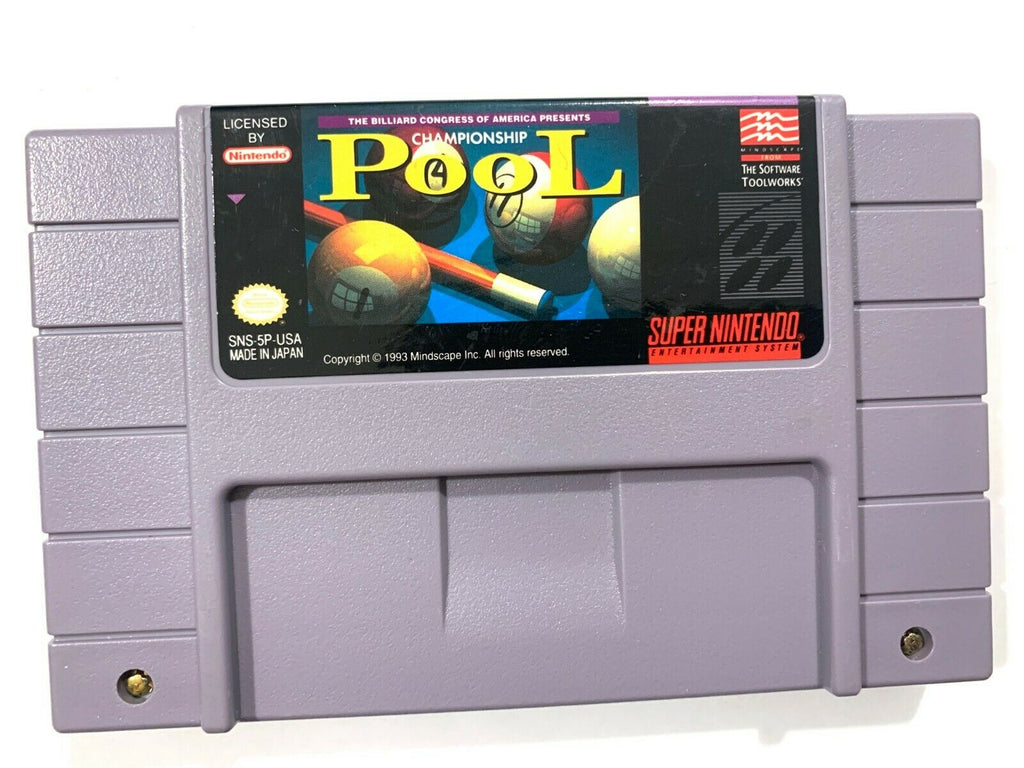 Championship Pool Super Nintendo SNES Game Tested + Working & Authentic!