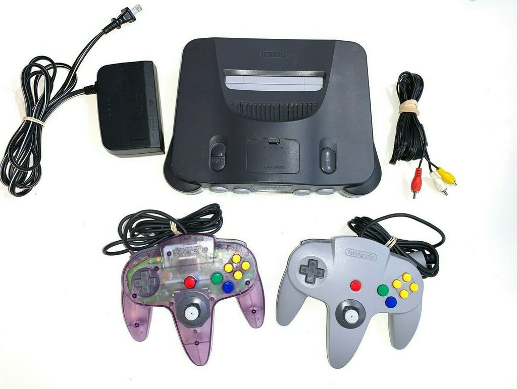 Nintendo 64 N64 Original System Console +2 ORIGINAL CONTROLLERS w/ NEW JOYSTICKS