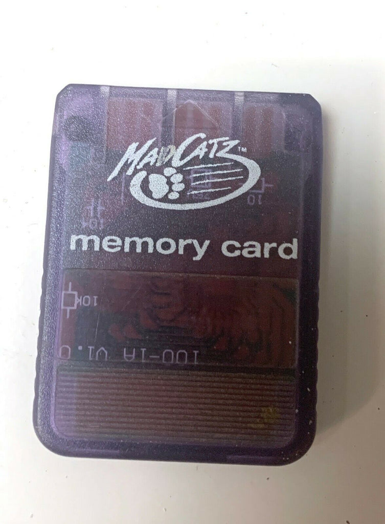Mad Catz Memory Card For Sony Playstation 1 PS1 PS ONE Clear Purple