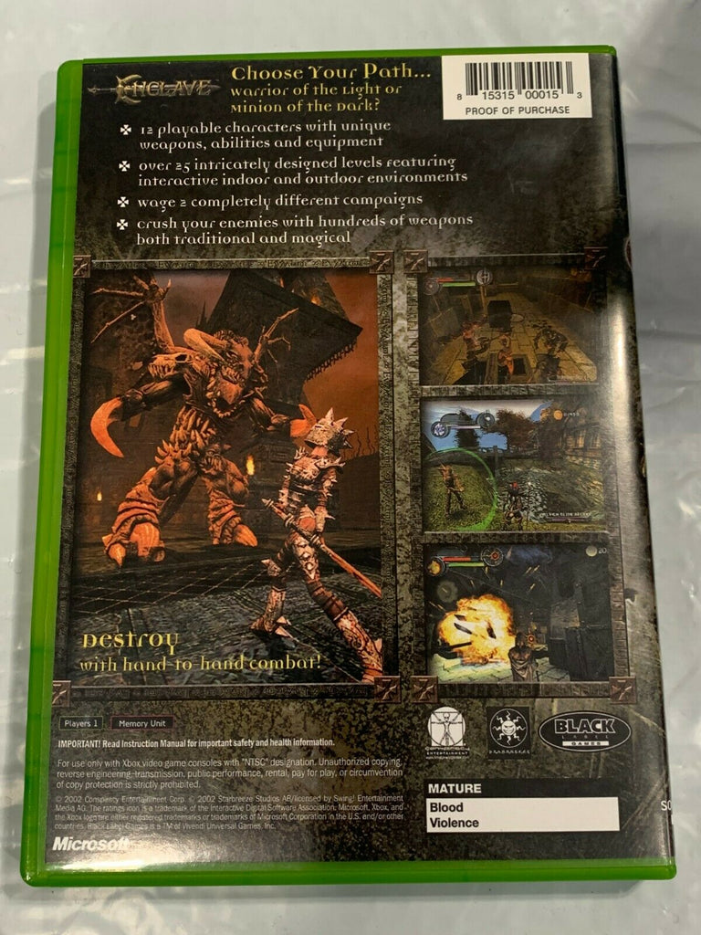 Enclave ORIGINAL MICROSOFT XBOX GAME COMPLETE CIB Tested + WORKING!