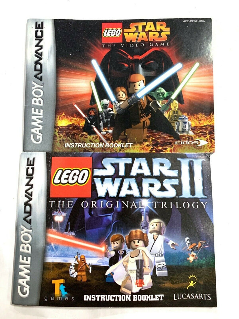 LEGO Star Wars: The Video Game 1 & 2 Instruction Manual GameBoy Advance GBA Lot