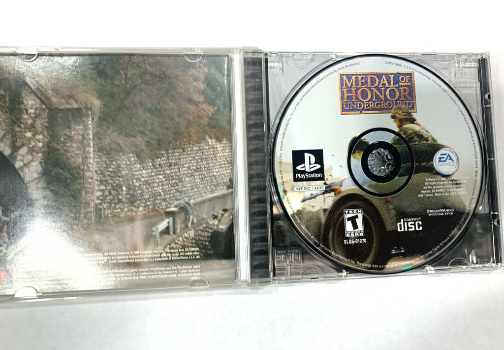 Medal of Honor Underground - Sony PlayStation PS1 2000 Black Label COMPLETE CIB