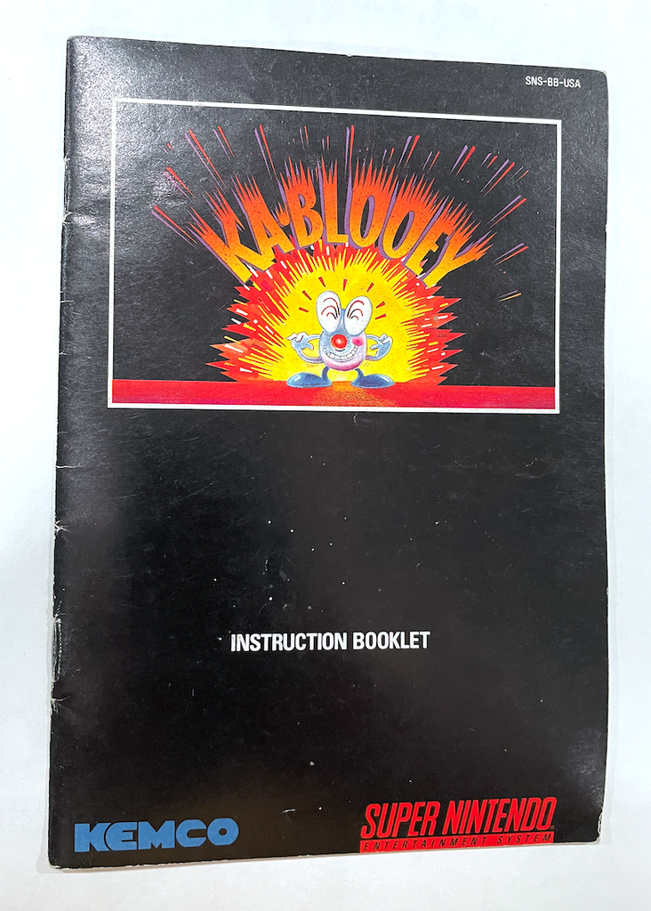 Ka Blooey KaBlooey Ka-Blooey SNES Super Nintendo Instruction Manual Only