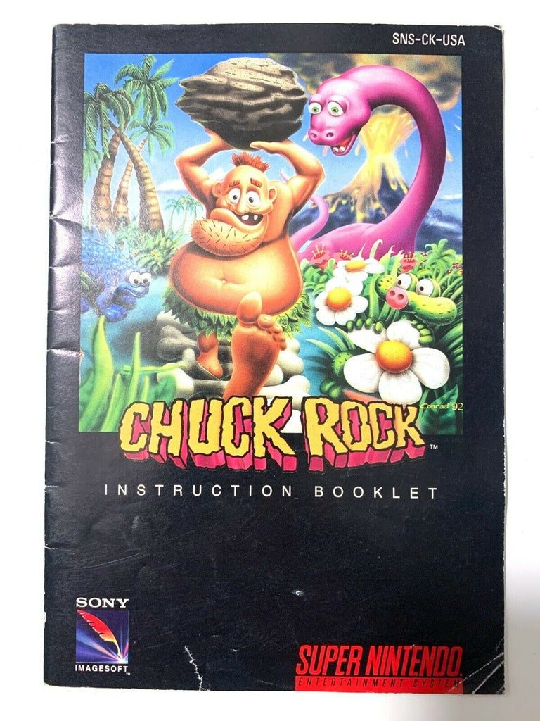 Chuck Rock SNES Super Nintendo Instruction Manual Booklet Book Only