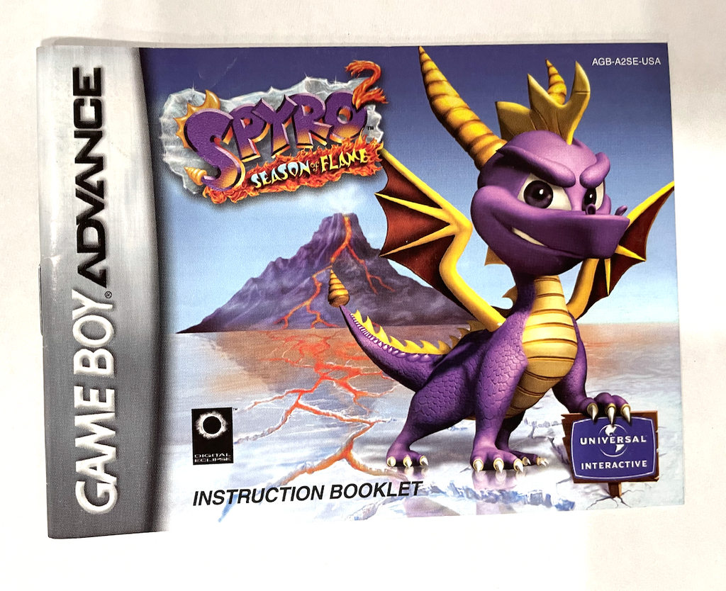 Spyro 2 Season of Flame NINTENDO GAMEBOY ADVANCE GBA Instruction Booklet ONLY!