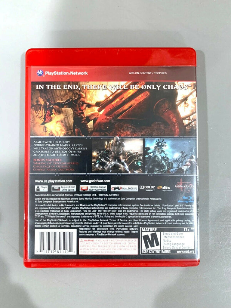 God of War III (Sony PlayStation 3, 2010) PS3 Complete CIB Tested + Working!