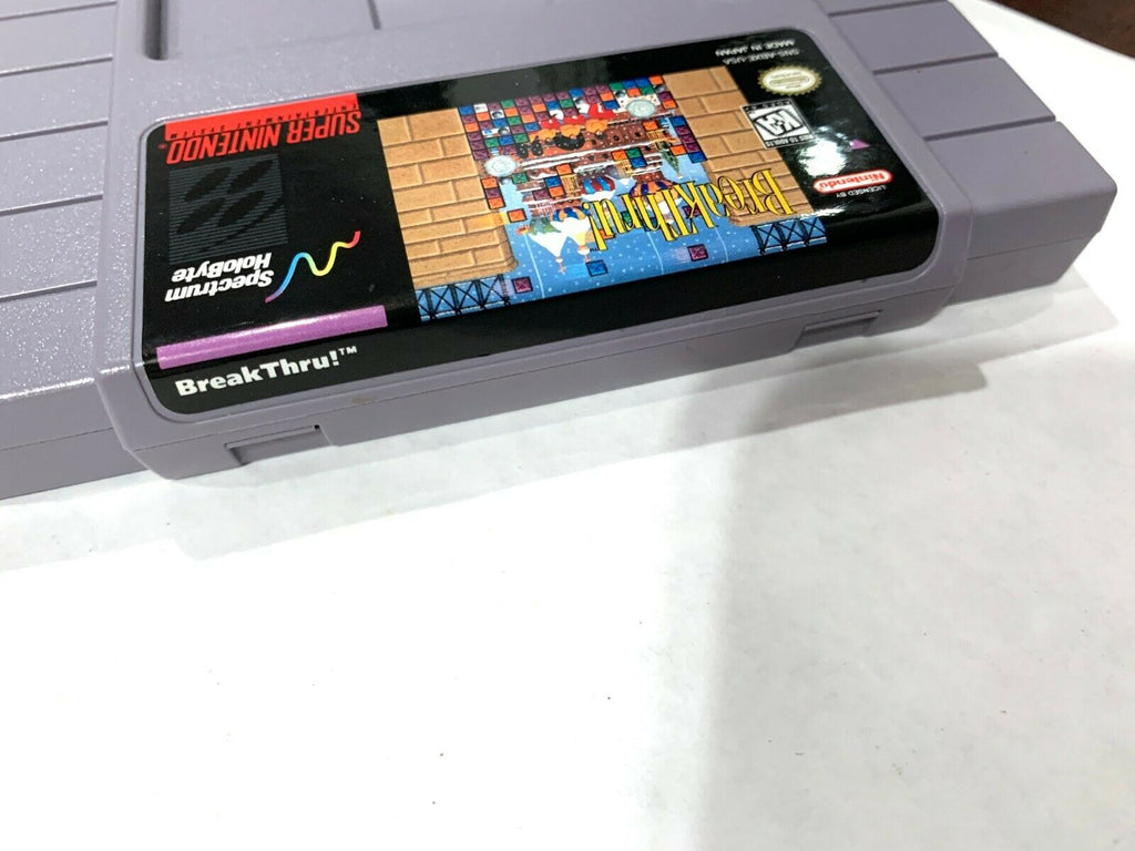 Breakthru! Super Nintendo SNES Game Tested + Working & Authentic! VG!