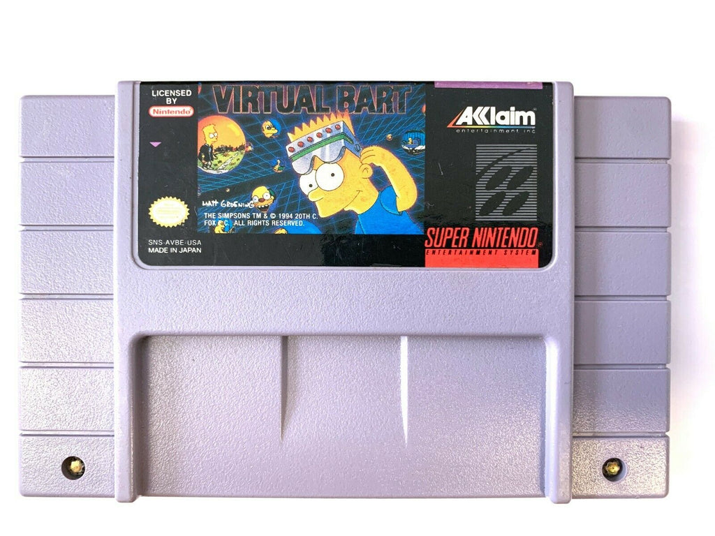 Virtual Bart - Simpson's Super Nintendo SNES Game Tested + Working & Authentic!