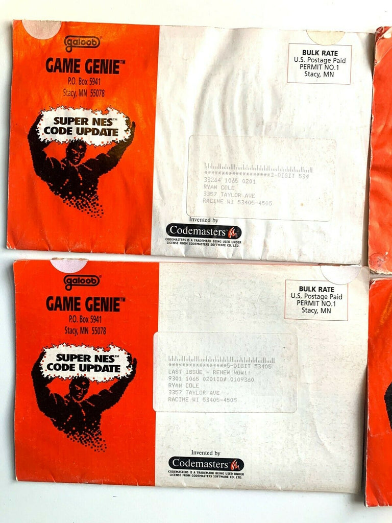 Super Nintendo SNES Game Genie Code Update Books - Vol. 1 No 1 2 3 & 4 RARE!